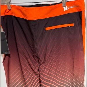 Hurley P30 Crossfire Black and Orange Shorts Size 34